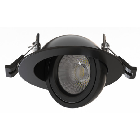 Spot noir orientable en tous sens à 360°, encastrable à LED 8W